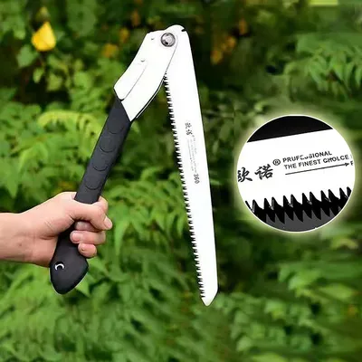 Folding Logging Saw 14inch Manganese Steel for Wood Branches Cutting Tree Trimming Bamboo Pruning Bone 3 Sided Tooth