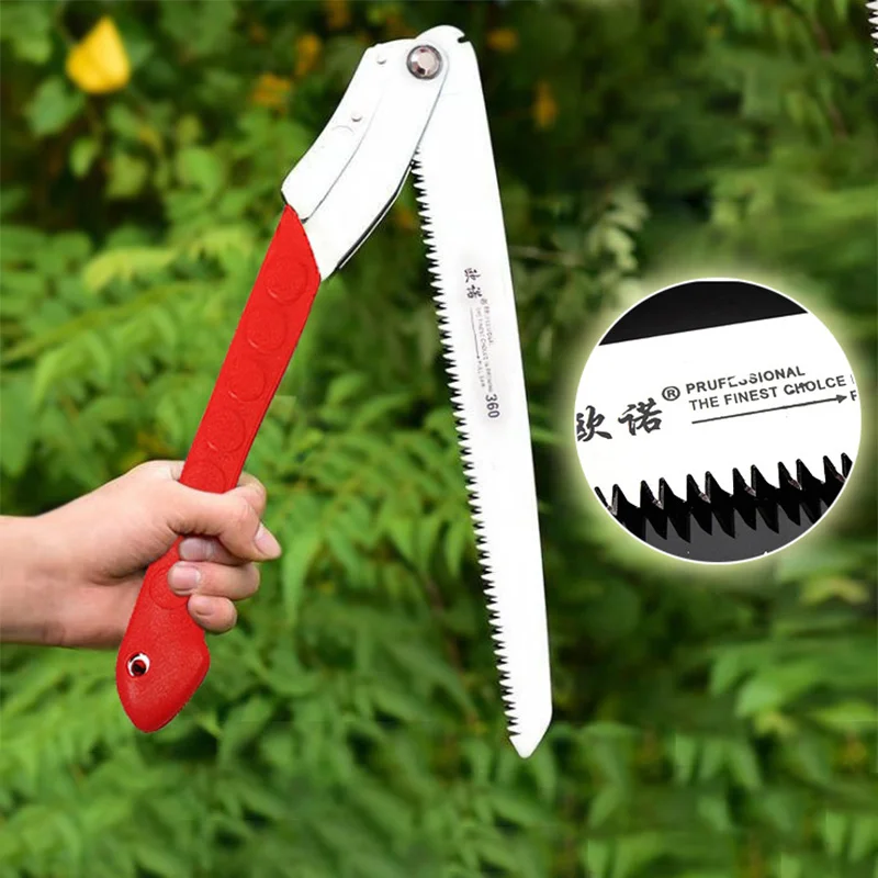 Folding Logging Saw 14inch Manganese Steel for Wood Branches Cutting Tree Trimming Bamboo Pruning Bone 3 Sided Tooth