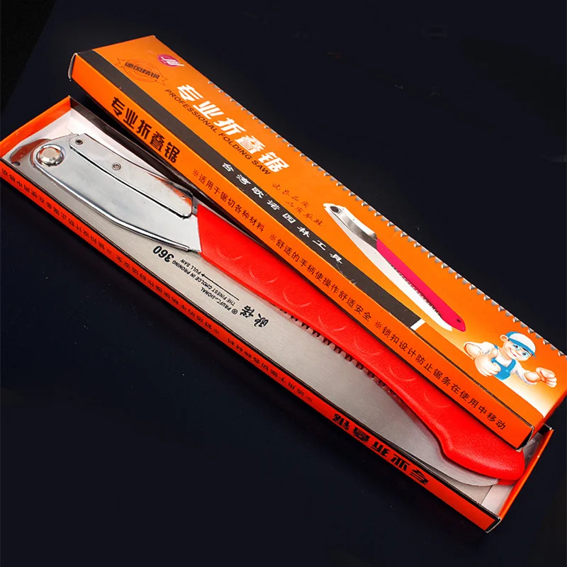 Folding Logging Saw 14inch Manganese Steel for Wood Branches Cutting Tree Trimming Bamboo Pruning Bone 3 Sided Tooth