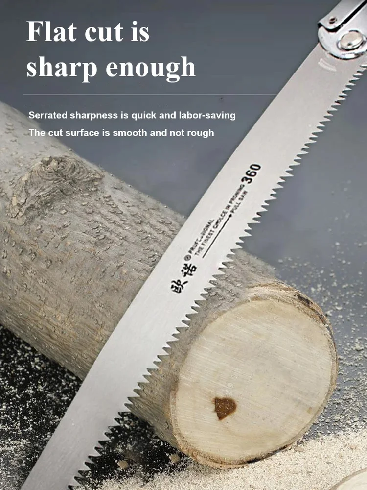 Folding Logging Saw 14inch Manganese Steel for Wood Branches Cutting Tree Trimming Bamboo Pruning Bone 3 Sided Tooth