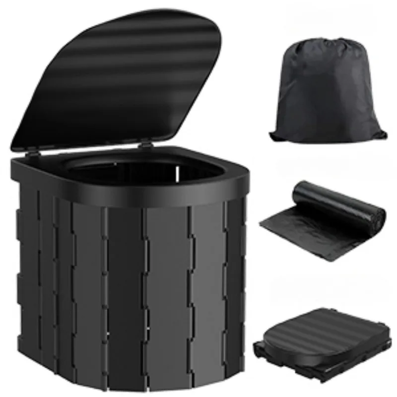Folding Portable Toilet Outdoor Camping Self Driving Travel Supplies Integrated Toilet Hiking Outdoor Tools