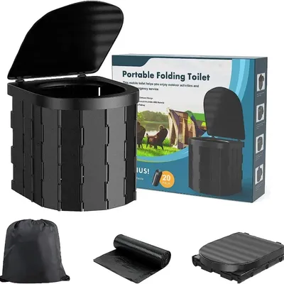 Folding Portable Toilet Outdoor Camping Self Driving Travel Supplies Integrated Toilet Hiking Outdoor Tools Folding Portable Toilet Outdoor Camping Self Driving Travel Supplies Integrated Toilet Hiking Outdoor Tools