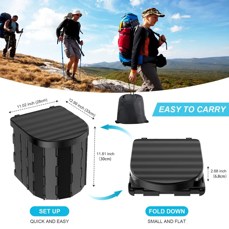 Folding Portable Toilet Outdoor Camping Self Driving Travel Supplies Integrated Toilet Hiking Outdoor Tools Folding Portable Toilet Outdoor Camping Self Driving Travel Supplies Integrated Toilet Hiking Outdoor Tools
