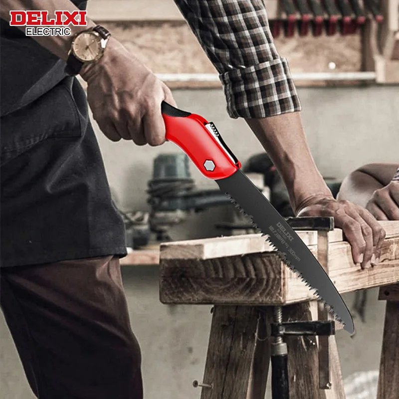 Folding Saw SK5 Steel One-button Folding Design Sharp Cutting Wood Camping DIY Garden Saw Tree Chopper Knife Folding Saw SK5 Steel One-button Folding Design Sharp Cutting Wood Camping DIY Garden Saw Tree Chopper Knife