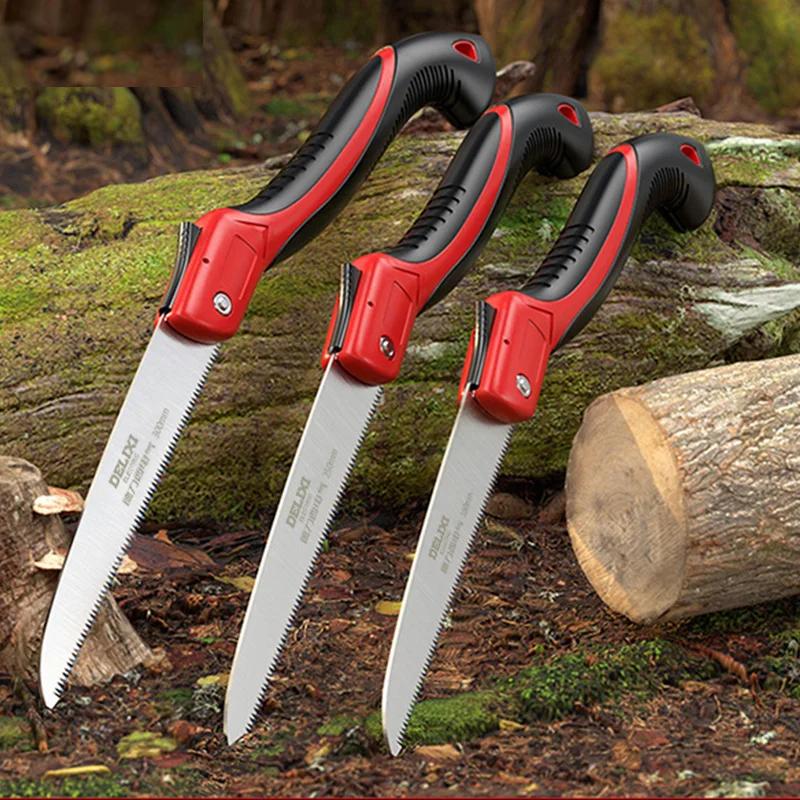 Folding Saw SK9 steel One-button Folding Design Sharp Cutting Wood Camping GardensPruning Saw Tree Chopper Knife