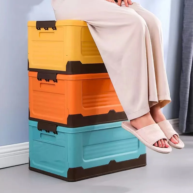 Folding Storage Box Multifunction Foldable Organizer Container Plastic Sundries Storages Supplies Organizer Box with Lid