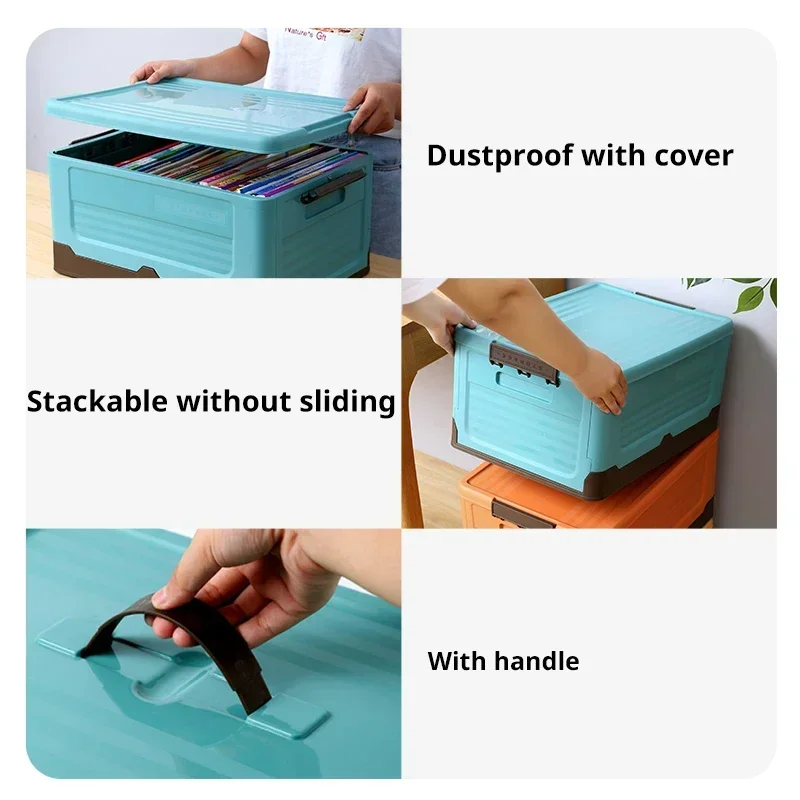 Folding Storage Box Multifunction Foldable Organizer Container Plastic Sundries Storages Supplies Organizer Box with Lid Folding Storage Box Multifunction Foldable Organizer Container Plastic Sundries Storages Supplies Organizer Box with Lid