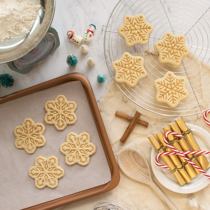 Food Grade Plastic Snowflake Cookie Stamp