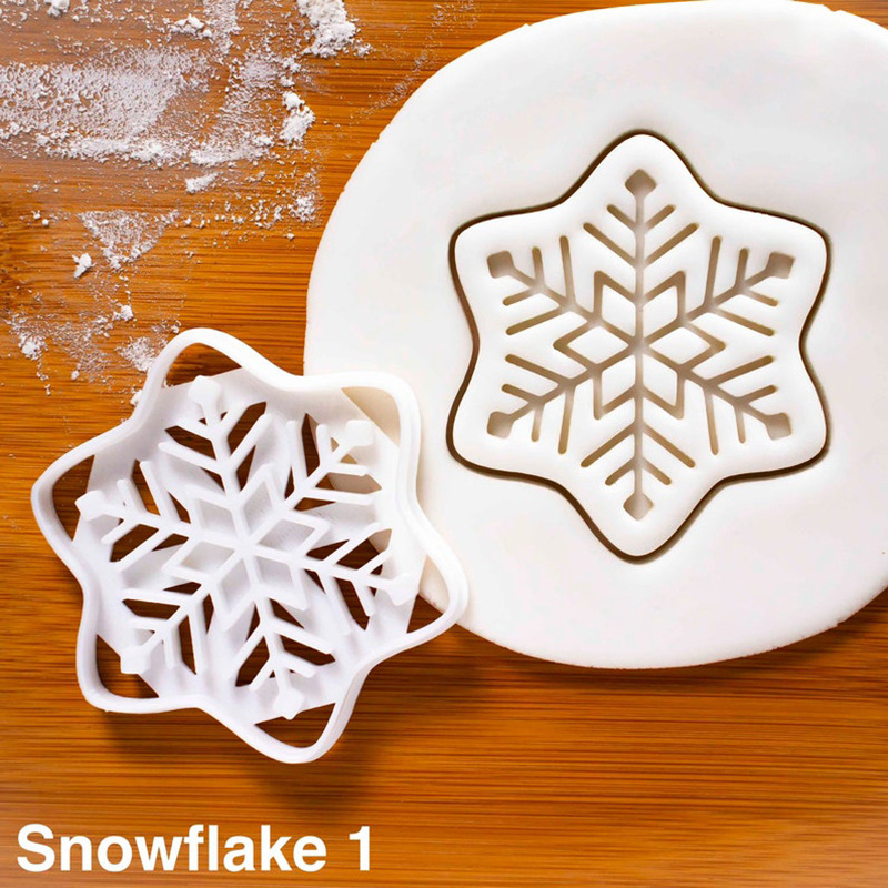 Food Grade Plastic Snowflake Cookie Stamp