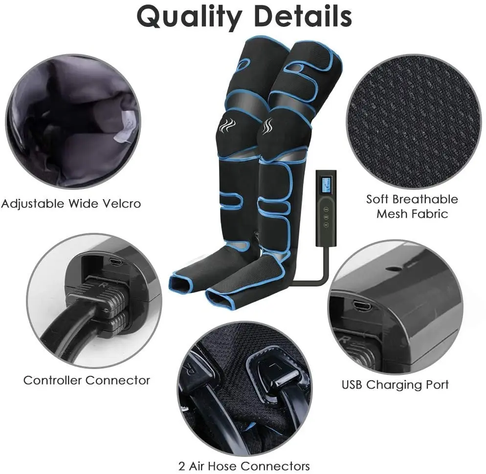 Foot Air Pressure Leg Massager Promotes Blood Circulation, Body Massager, Muscle Relaxation, Lymphatic Drainage Device