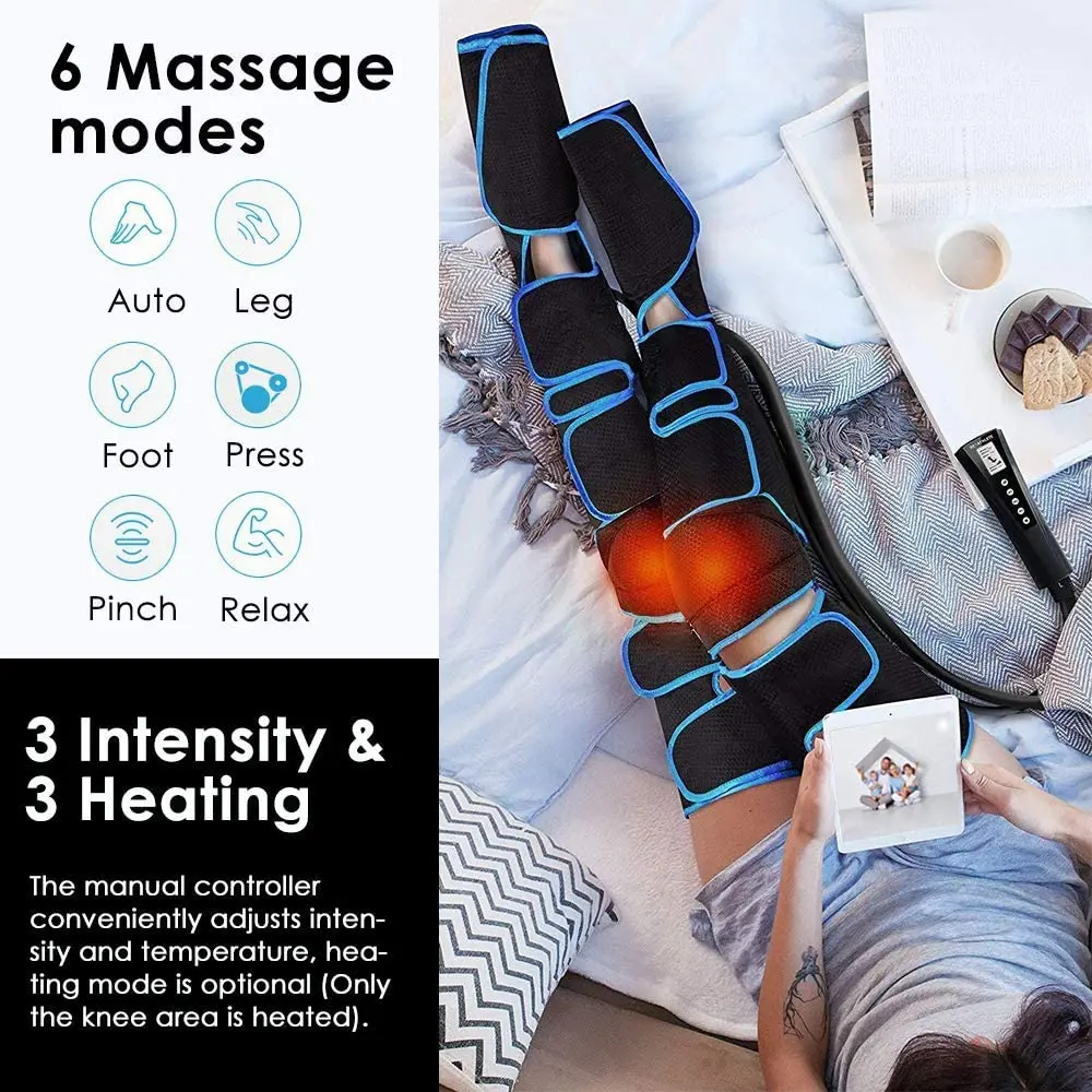 Foot Air Pressure Leg Massager Promotes Blood Circulation, Body Massager, Muscle Relaxation, Lymphatic Drainage Device