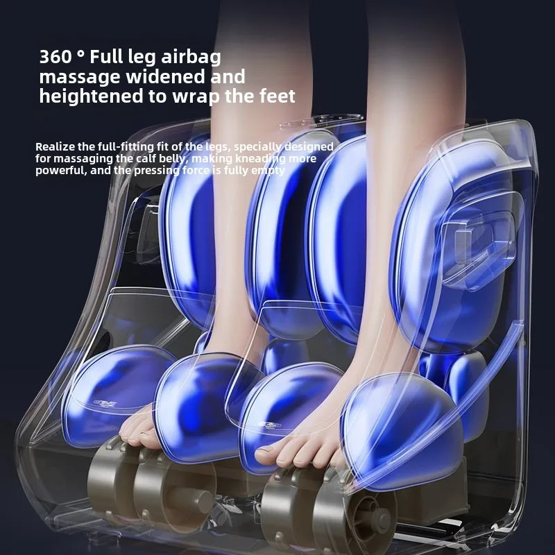Foot and Calf Massager Heat Plantar Relief Circulation Shiatsu Deep Kneading Compression Adjustable for Women and Men