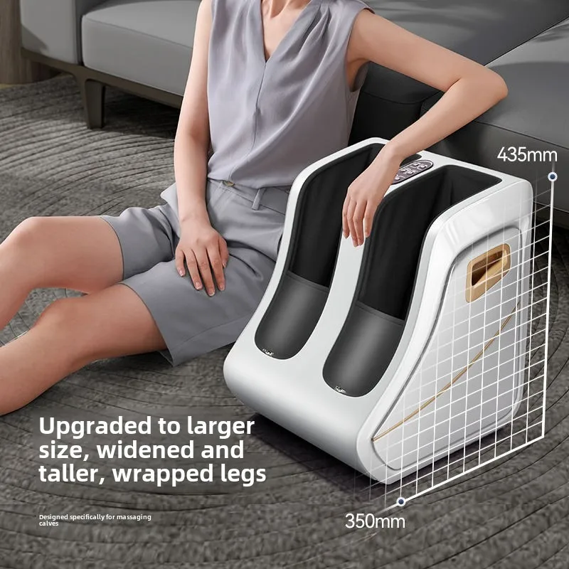 Foot and Calf Massager Heat Plantar Relief Circulation Shiatsu Deep Kneading Compression Adjustable for Women and Men