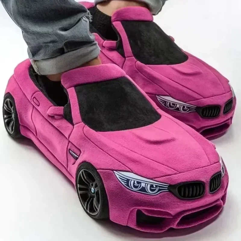 For BMW Porsche Racing Plush Slippers Toy Cotton Shoes Warm Home Plush Shoes Car Slippersr For BMW Porsche Racing Plush Slippers Toy Cotton Shoes Warm Home Plush Shoes Car Slippersr