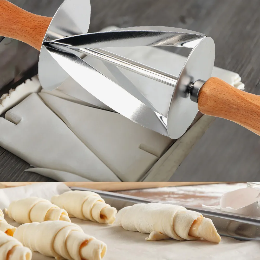 For Making Croissant Bread Dough Pastry Rolling Cutter Baking Tool Stainless Steel For Making Croissant Bread Dough Pastry Rolling Cutter Baking Tool Stainless Steel