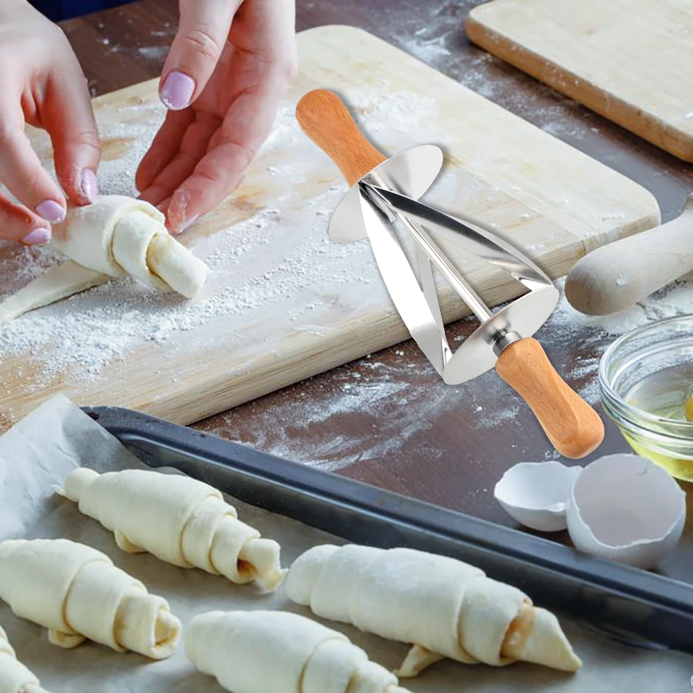 For Making Croissant Bread Dough Pastry Rolling Cutter Baking Tool Stainless Steel For Making Croissant Bread Dough Pastry Rolling Cutter Baking Tool Stainless Steel