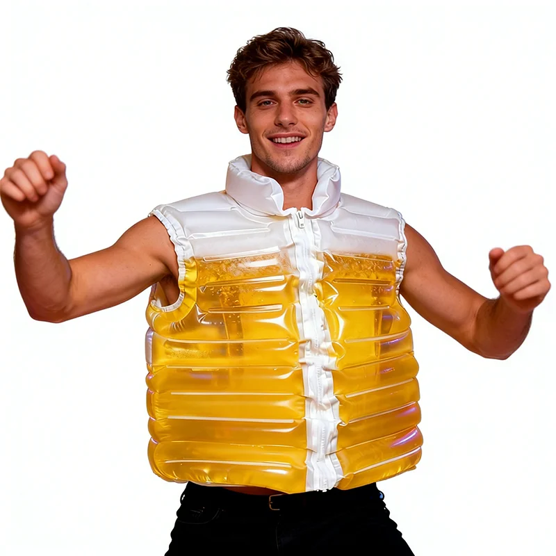For Pools Parties Festivals Leak-proof Transparent Beer Jacket Beer-filled Cooler Vest Hilarious Gag Gift Reusable
