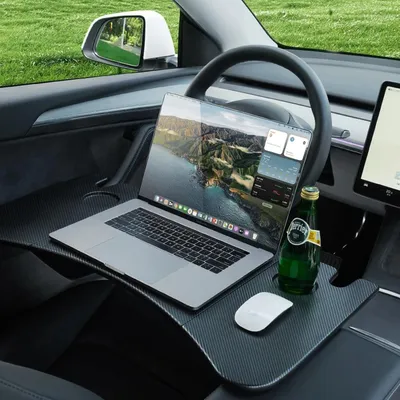 For Tesla Model 3 Highlan Modle Y X S Steering Wheel Laptop Tray Travel Desk Portable Office Table Car Accessories