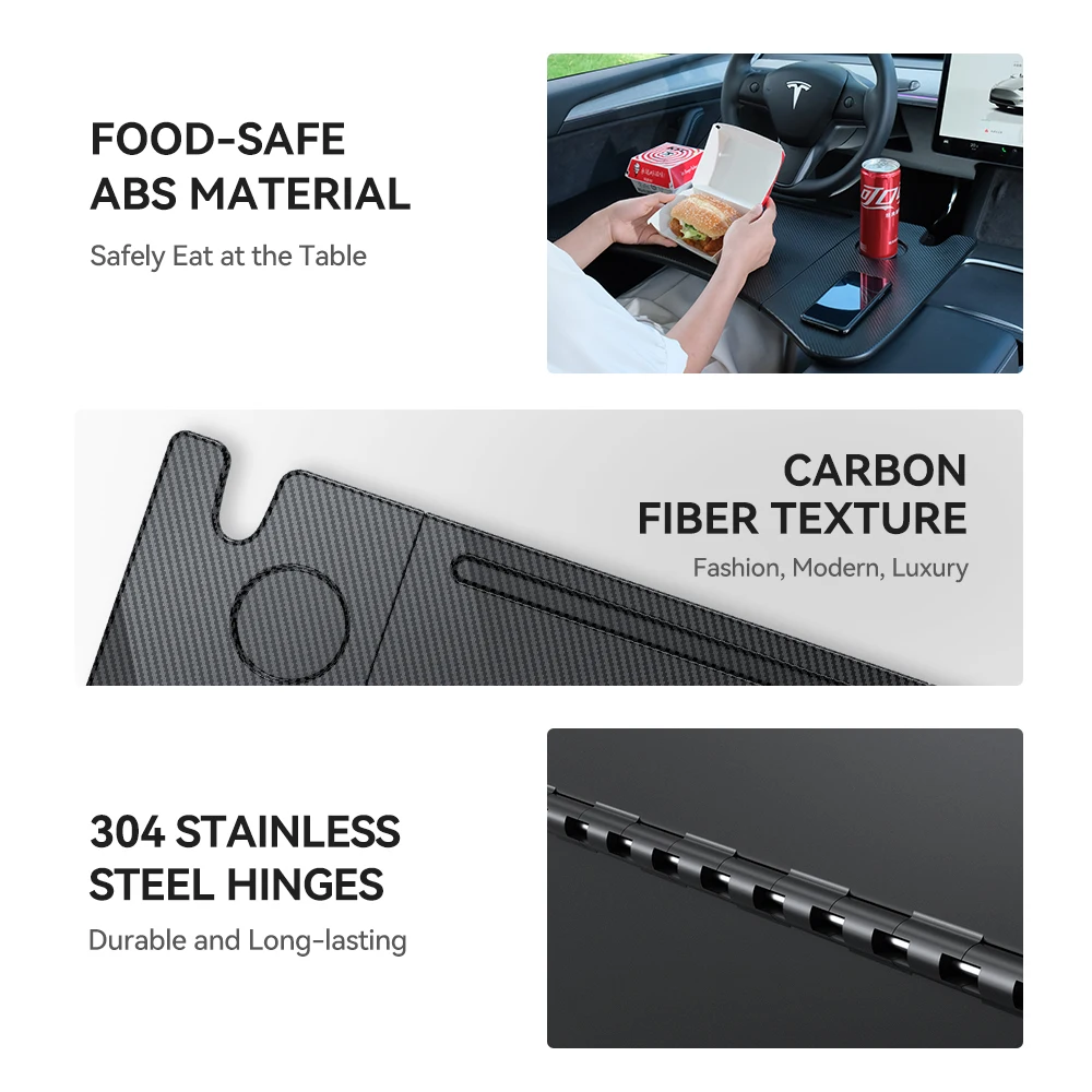 For Tesla Model 3 Highlan Modle Y X S Steering Wheel Laptop Tray Travel Desk Portable Office Table Car Accessories