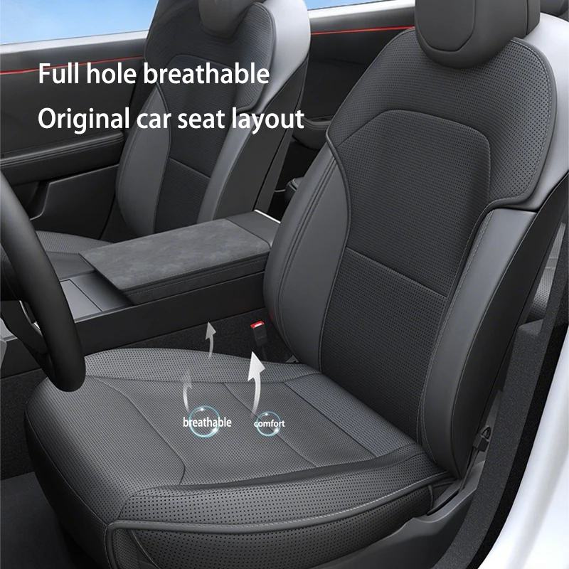 For Tesla ModelY Juniper PU Seat Cushion Ventilation Comfortable, Four Seasons Universal Split Single Sitting Back row