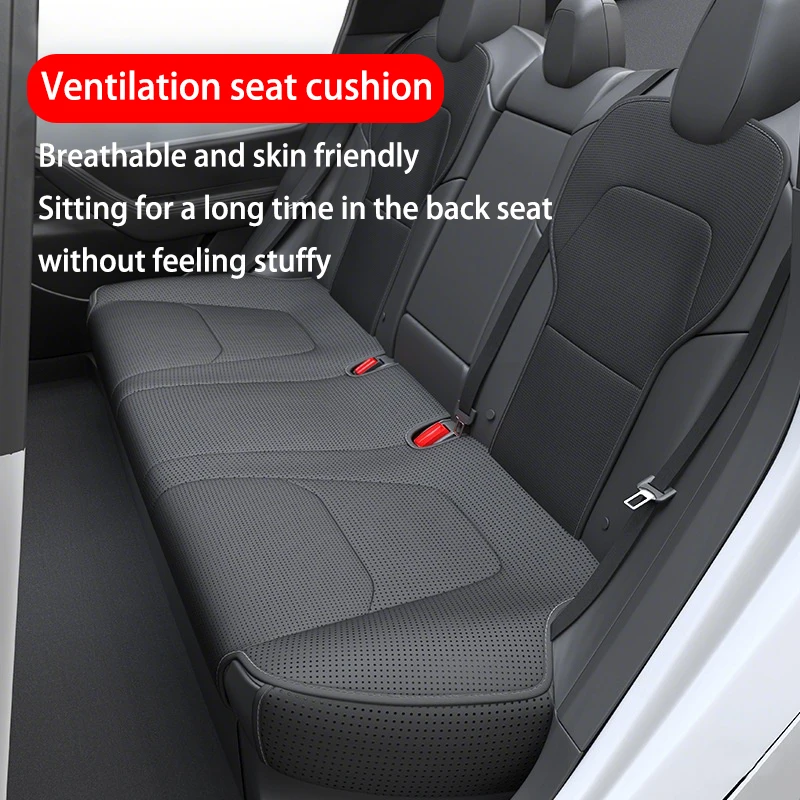 For Tesla ModelY Juniper PU Seat Cushion Ventilation Comfortable, Four Seasons Universal Split Single Sitting Back row