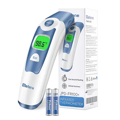 Forehead Thermometer Fast Reading with 2 Colors Backlight Fever Alarm and 20 Memories Recall