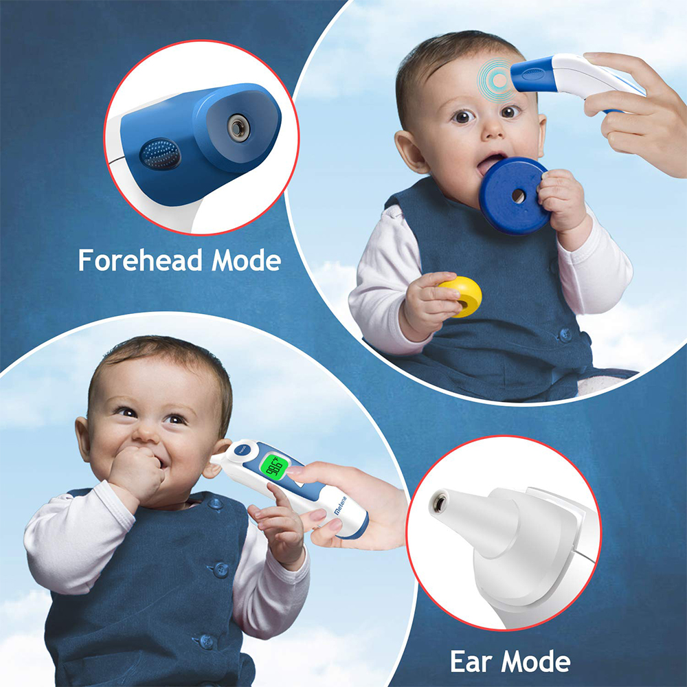 Forehead Thermometer Fast Reading with 2 Colors Backlight Fever Alarm and 20 Memories Recall