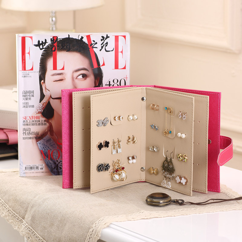 Four Pages Leather Earrings Storage Book Four Pages Leather Earrings Storage Book