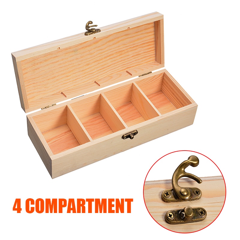 Four-Slot Wooden Tea Compartment Box Four-Slot Wooden Tea Compartment Box