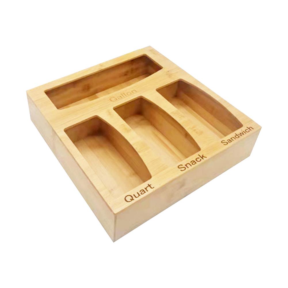 Four Slot Wooden Ziploc Bag Organizer Four Slot Wooden Ziploc Bag Organizer