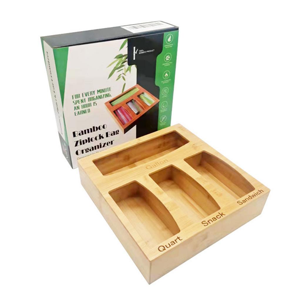 Four Slot Wooden Ziploc Bag Organizer Four Slot Wooden Ziploc Bag Organizer