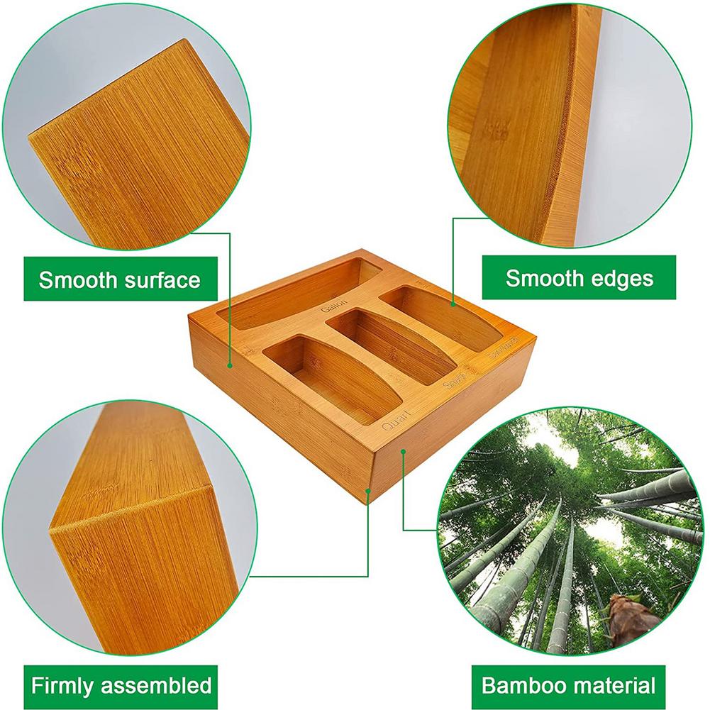 Four Slot Wooden Ziploc Bag Organizer Four Slot Wooden Ziploc Bag Organizer