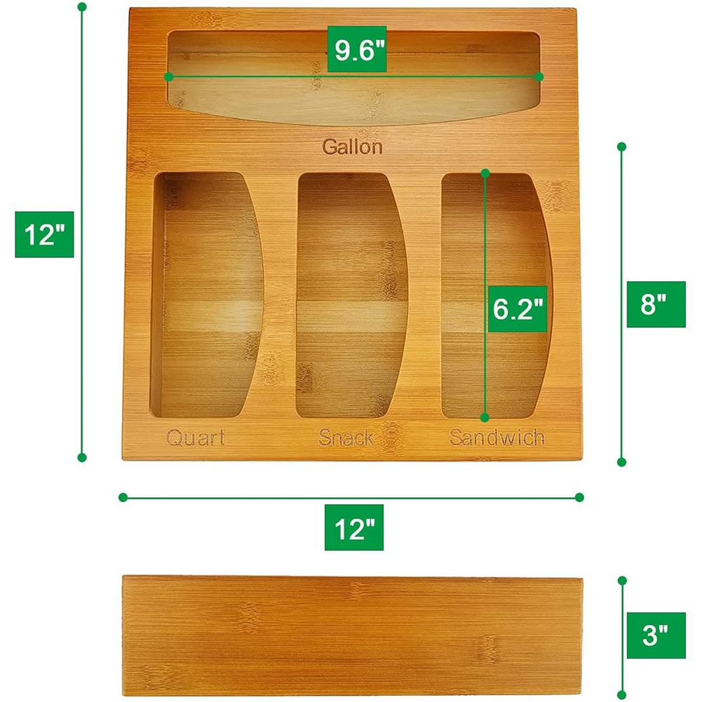 Four Slot Wooden Ziploc Bag Organizer Four Slot Wooden Ziploc Bag Organizer