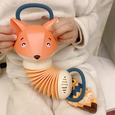 Fox Accordion Educational Baby Toys Cartoon Animal Accordion Bug Toddler Early Education Music Learning Toy for Boy