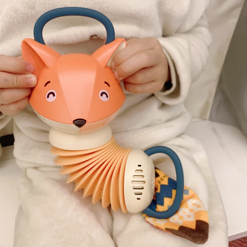 Fox Accordion Educational Baby Toys Cartoon Animal Accordion Bug Toddler Early Education Music Learning Toy for Boy