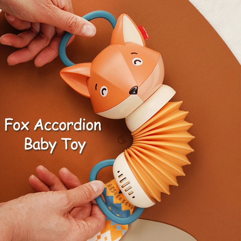 Fox Accordion Educational Baby Toys Cartoon Animal Accordion Bug Toddler Early Education Music Learning Toy for Boy