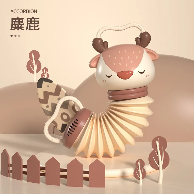 Fox Accordion Educational Baby Toys Cartoon Animal Accordion Bug Toddler Early Education Music Learning Toy for Boy