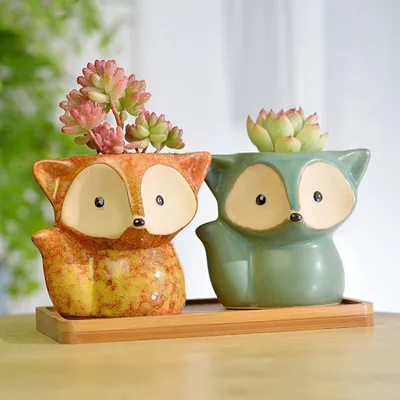 Fox Planter Ceramic Succulent Pot