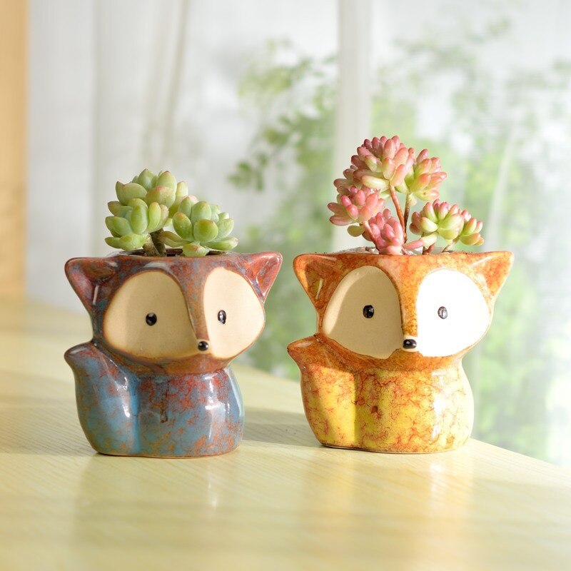 Fox Planter Ceramic Succulent Pot