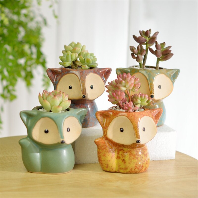 Fox Planter Ceramic Succulent Pot