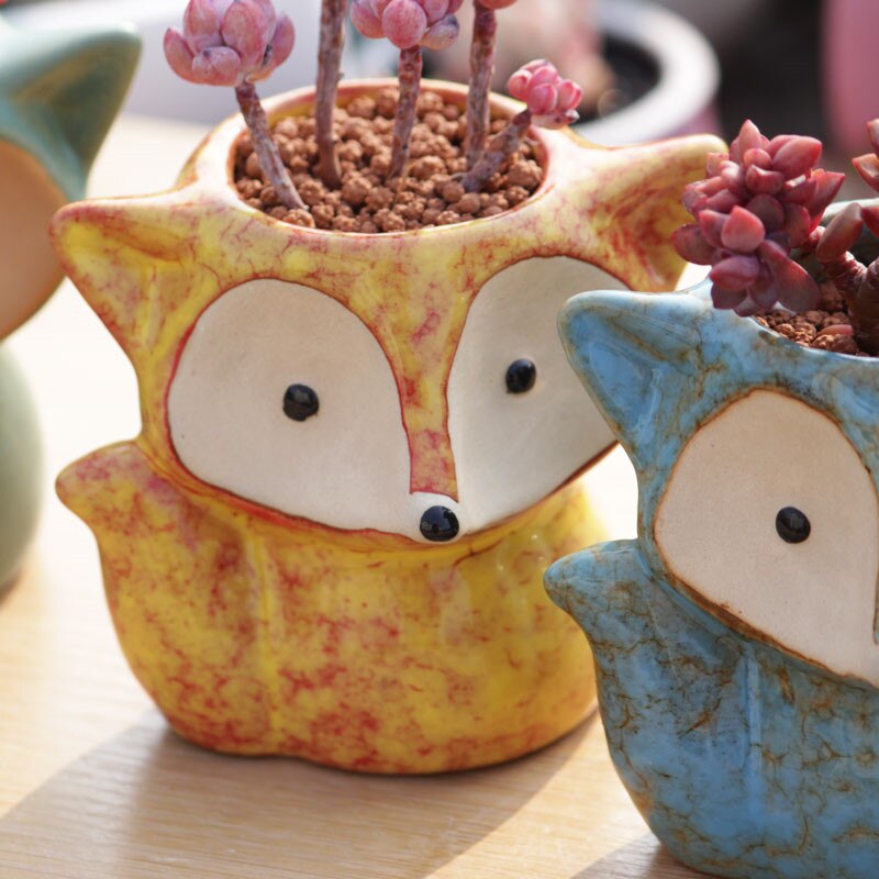 Fox Planter Ceramic Succulent Pot