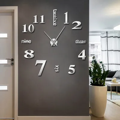 Frameless Wall Clock 3D Surface Frameless Wall Clock 3D Surface
