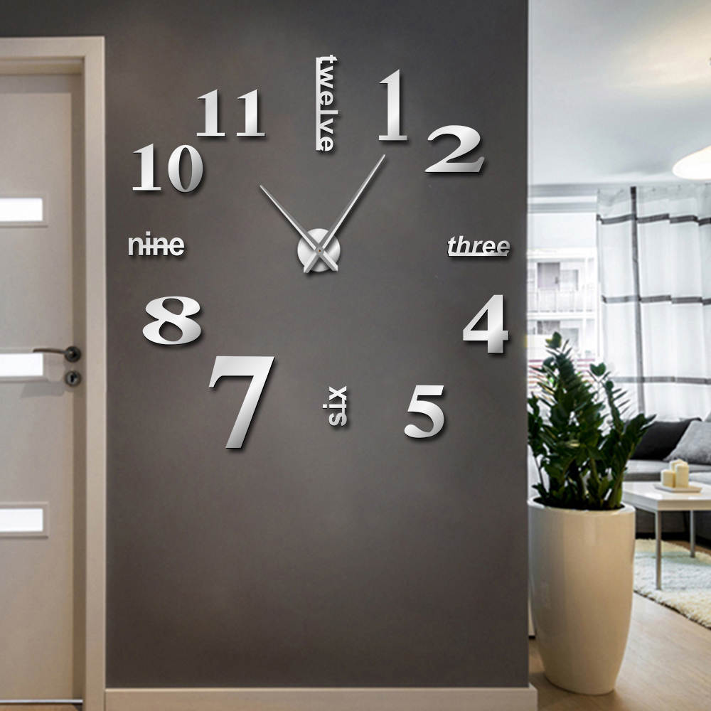 Frameless Wall Clock 3D Surface Frameless Wall Clock 3D Surface