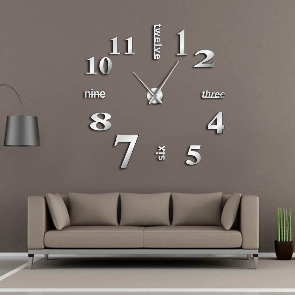 Frameless Wall Clock 3D Surface Frameless Wall Clock 3D Surface