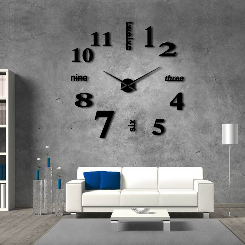 Frameless Wall Clock 3D Surface Frameless Wall Clock 3D Surface