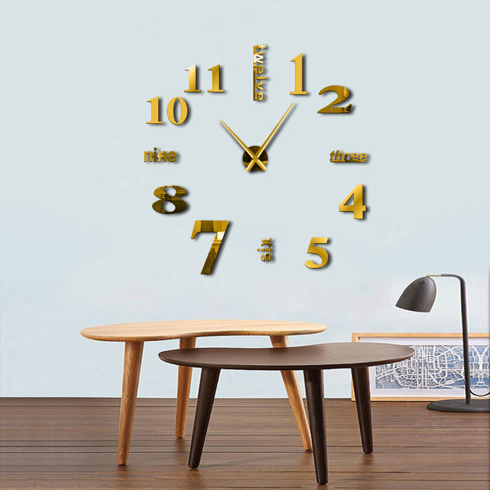 Frameless Wall Clock 3D Surface Frameless Wall Clock 3D Surface