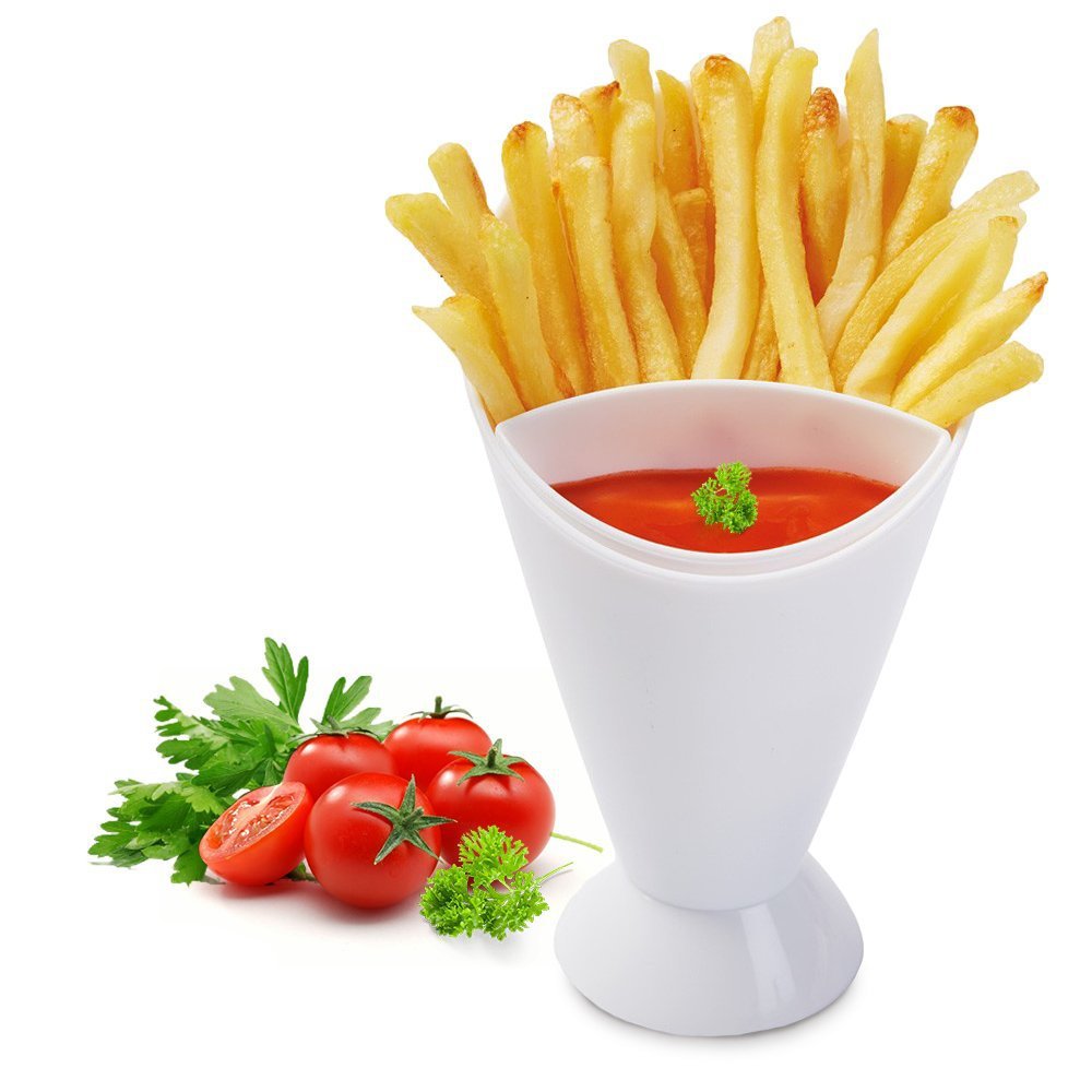 French Fries Holder Cone with Dip Holder French Fries Holder Cone with Dip Holder