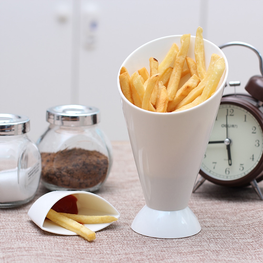 French Fries Holder Cone with Dip Holder French Fries Holder Cone with Dip Holder