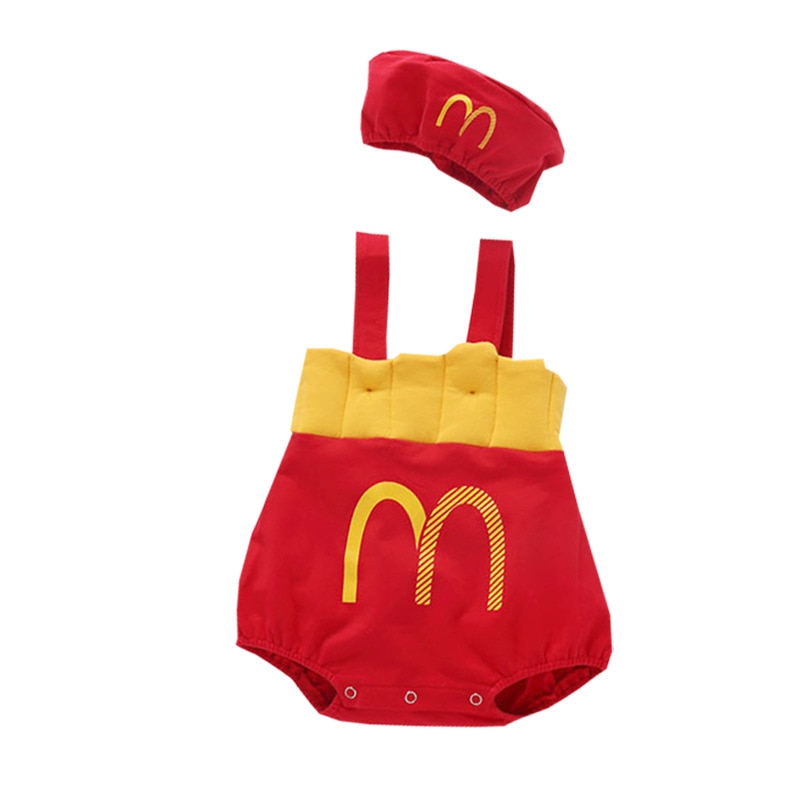 French Fry Costume Infant Jumpsuit with Cap French Fry Costume Infant Jumpsuit with Cap