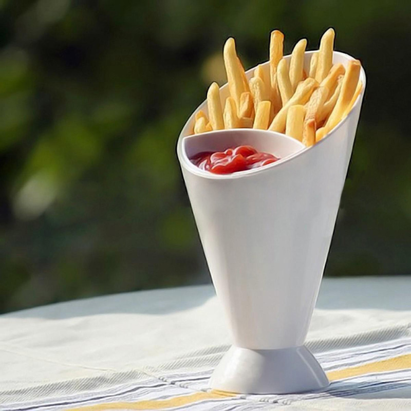 Fries Holder with Dipping Cup